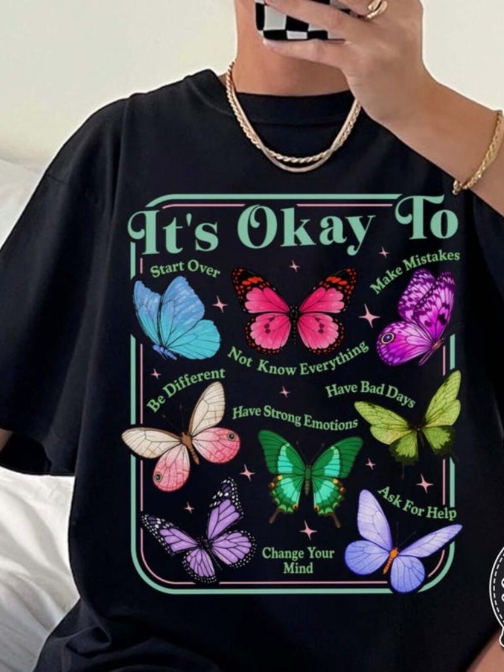 Butterfly Mental Health T-shirt, Positive Affirmation Tee